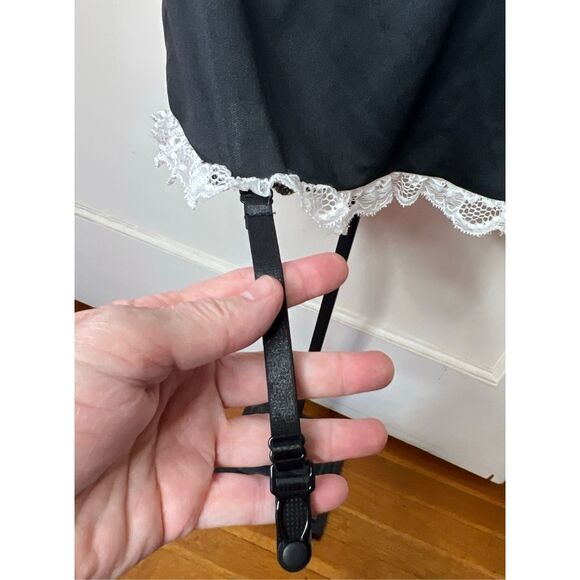 Dreamgirl French Maid Costume Black 3 Piece Sexy Lingerie Medium Nwt - Picture 3 of 6